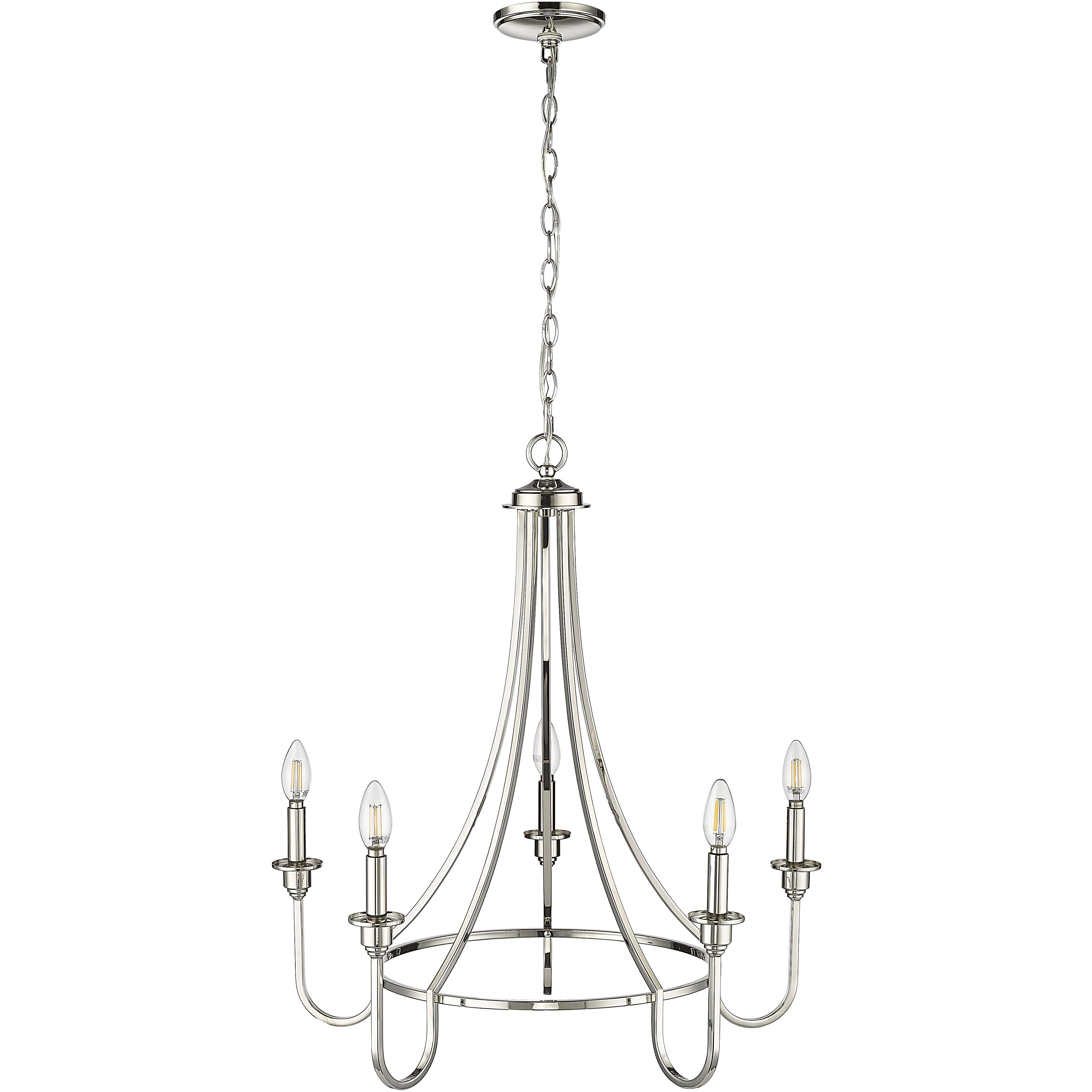Artemis 5 Light 26 inch Polished Nickel Chandelier Ceiling Light